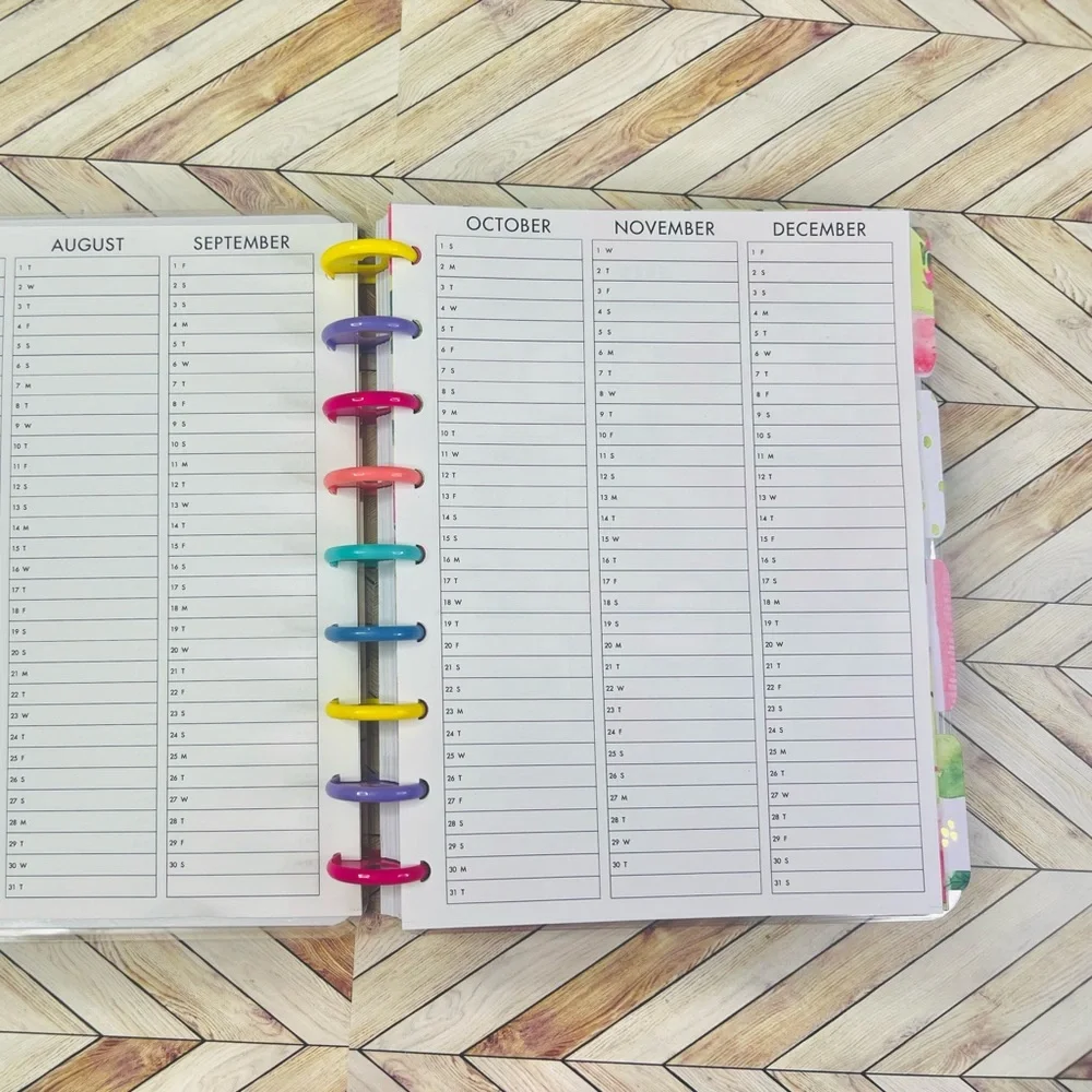 Classic happy planner size undated 12 months tropical turtle aloha flowers